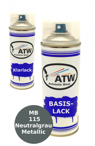 Autolack für Mercedes Benz 115 Neutralgrau Metallic +400ml Klarlack Set
